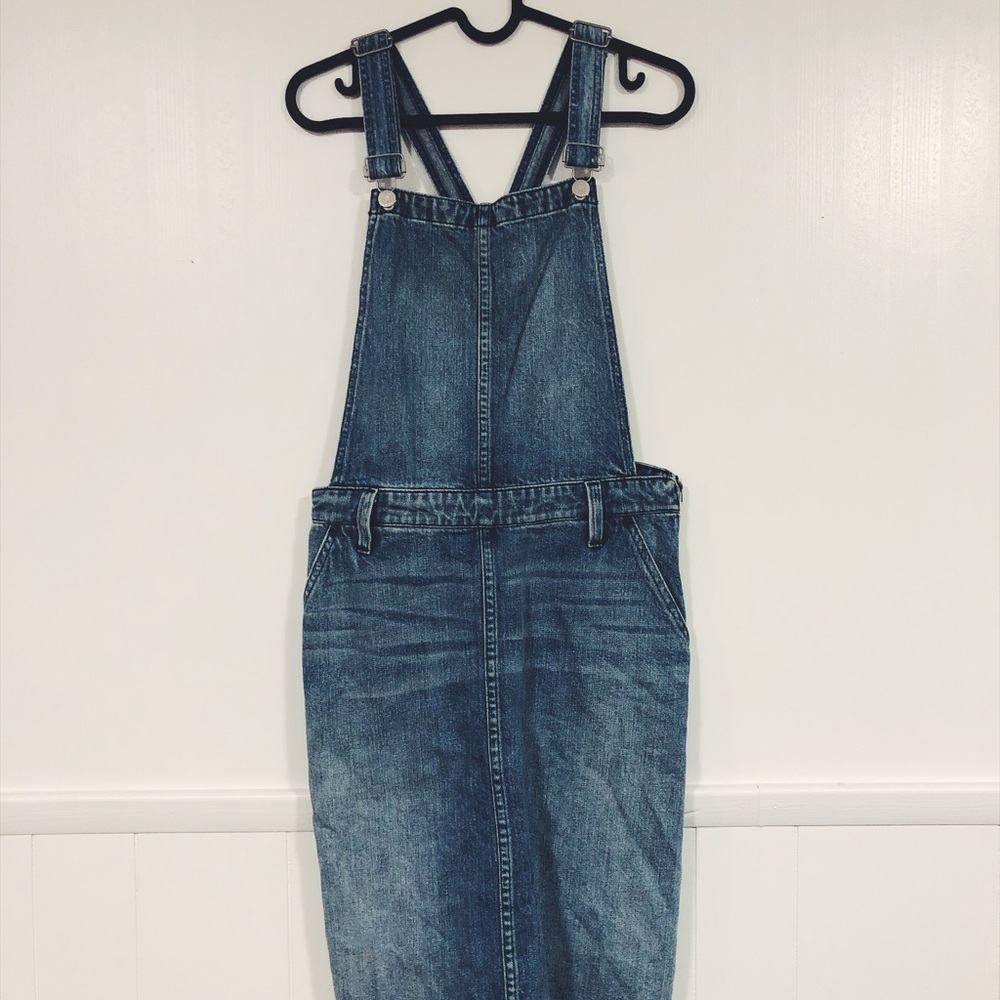 Madewell blue denim overall dress